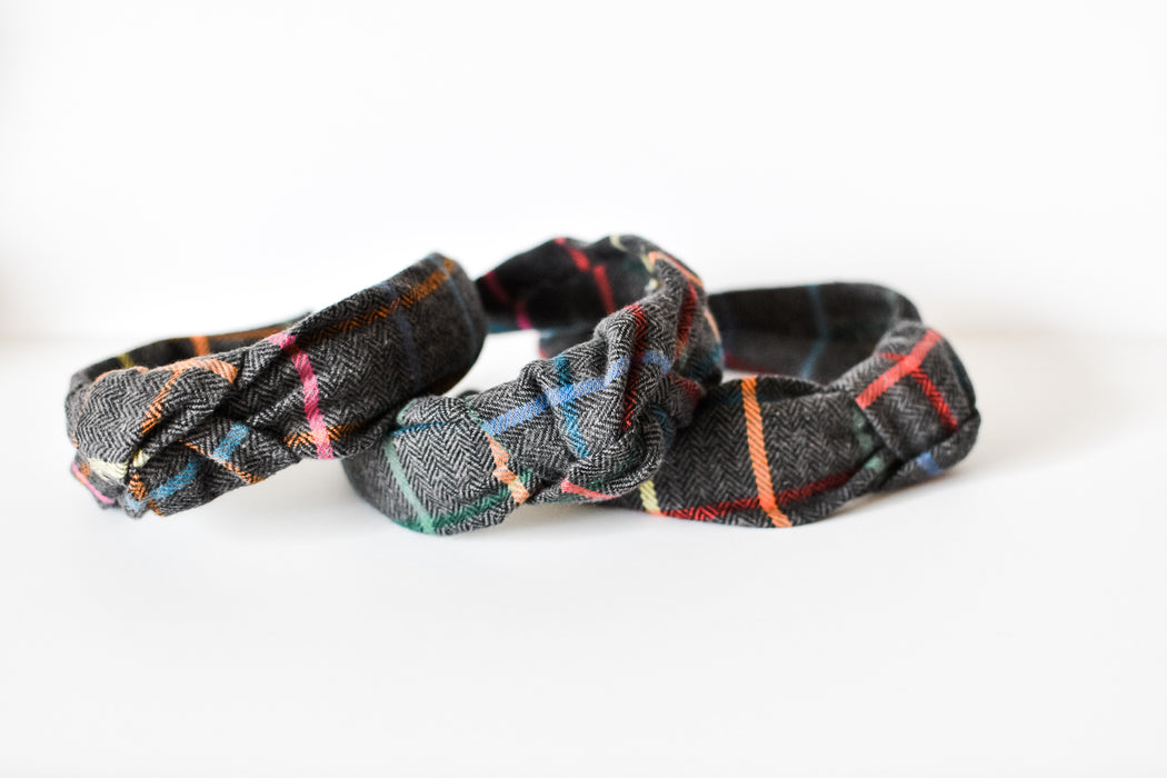 Rainbow Plaid Headband