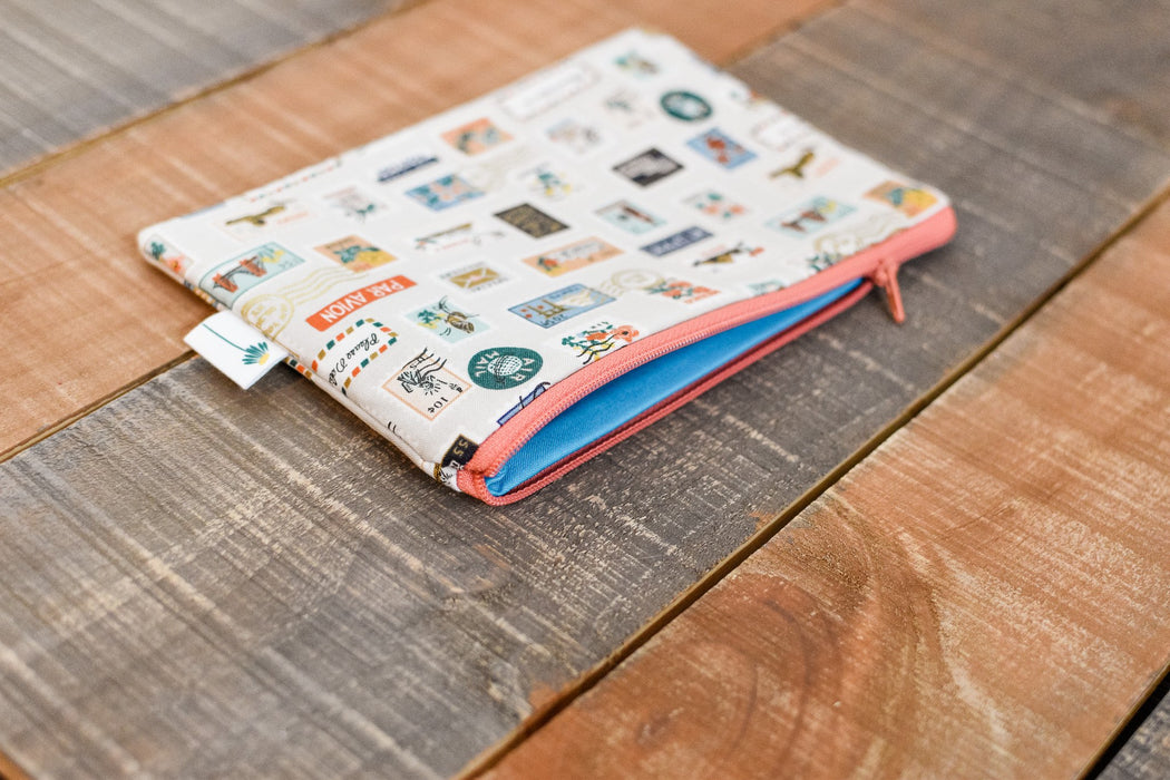 Flax Stamps Zipper Pouch