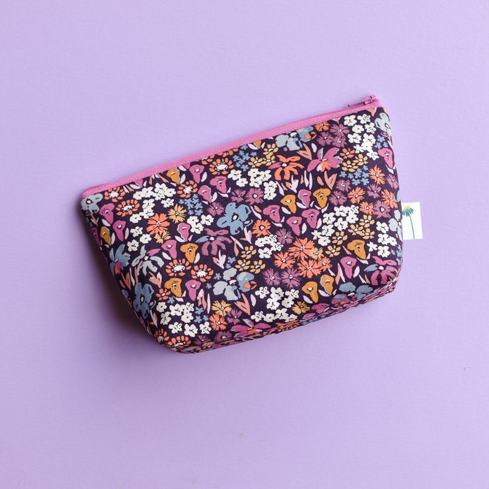 Violet Wildflowers Large Zipper Pouch