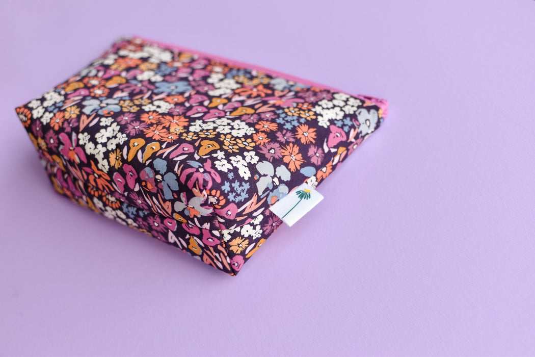Violet Wildflowers Large Zipper Pouch