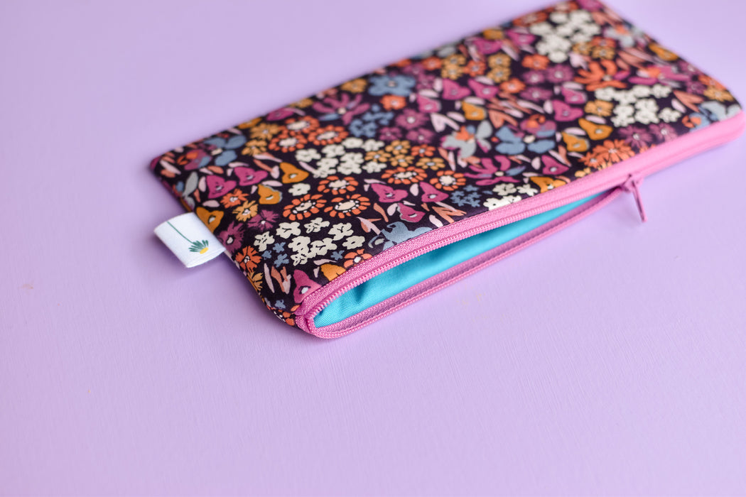 Violet Wildflowers Pencil Pouch